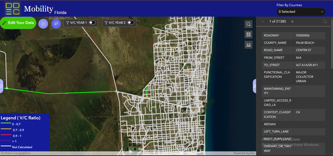 ArcGIS Experience Builder AADT road analysis app