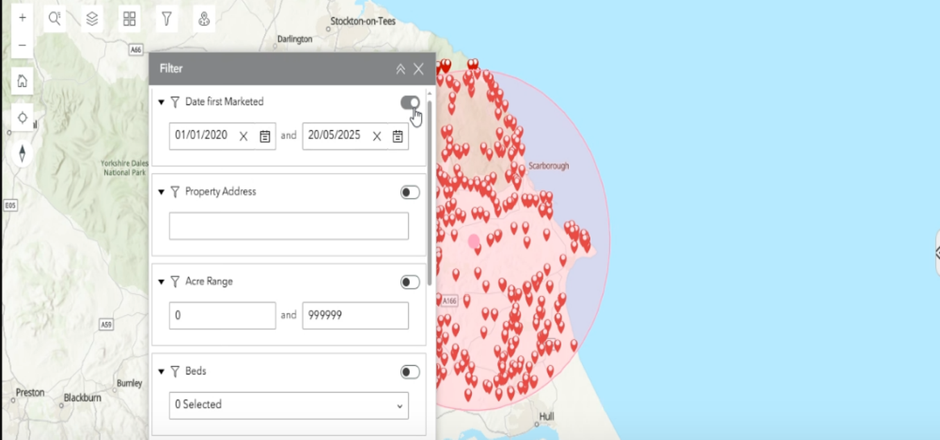 ArcGIS Experience Builder property land details